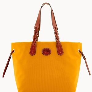 EUC Dooney & Bourke Vachetta & nylon shopper tote